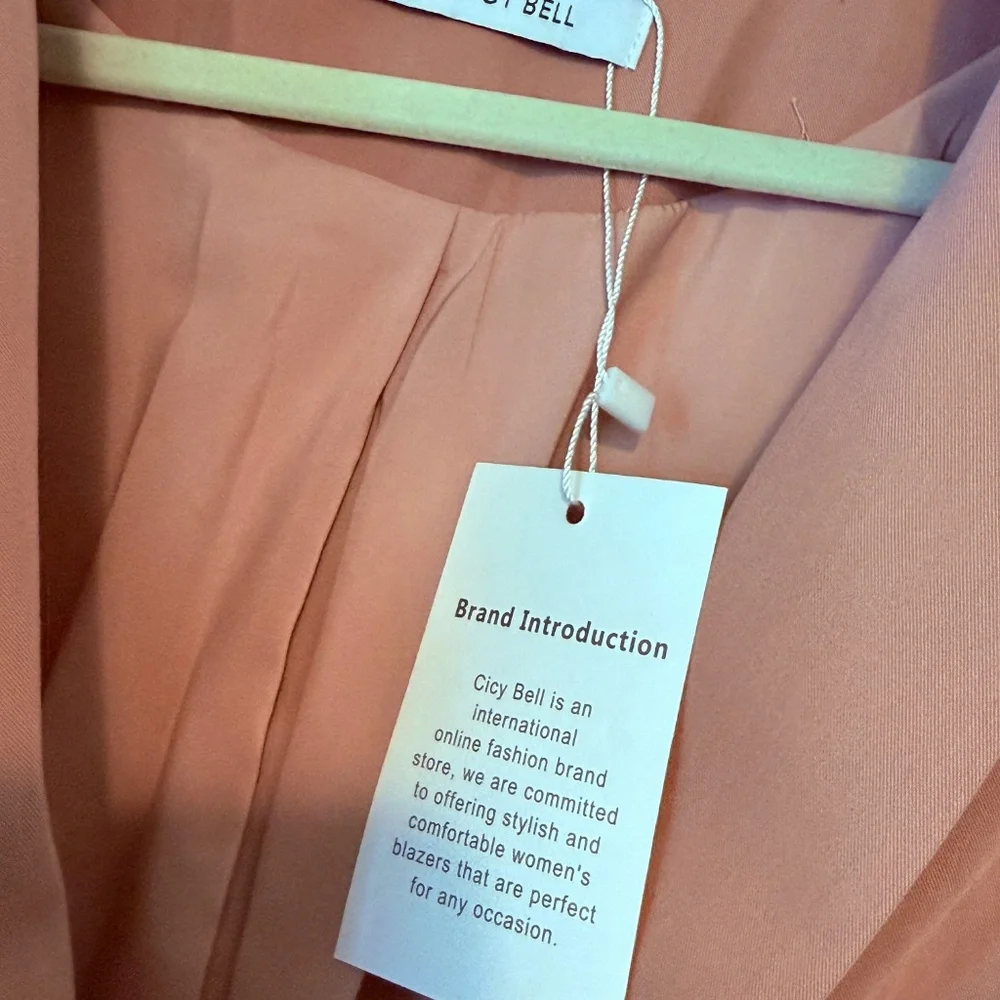 NWT - Nude Pink Slim Fit Blazer | One Button | Business Casual Jacket | Size M - Picture 6 of 7